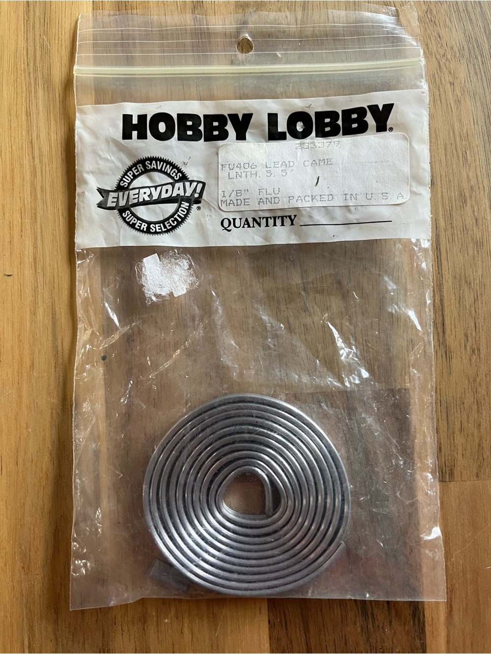 Hobby Lobby F0406 Lead Came 1/8" Flat Stained Glass Strip